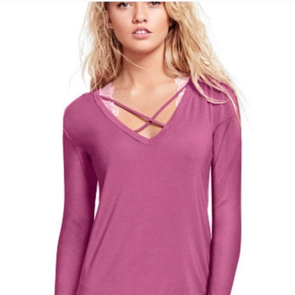 ✨PINK Victoria’s Secret Strappy Long Sleeve Size S